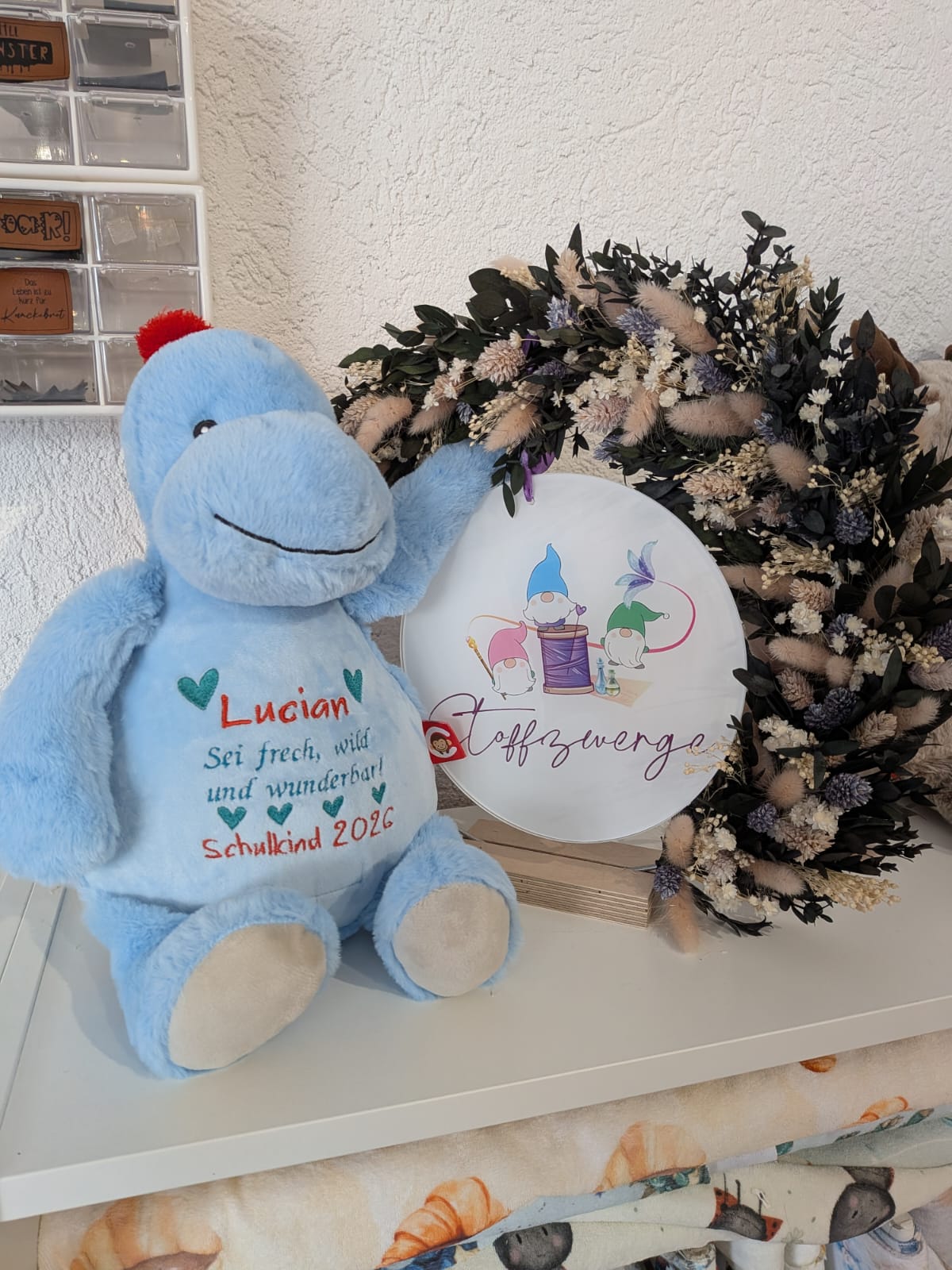 Kuscheltier Nilpferd bestickt