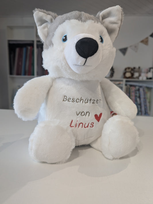 Kuscheltier Wolf bestickt