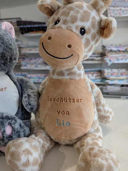 Kuscheltiere Giraffe bestickt