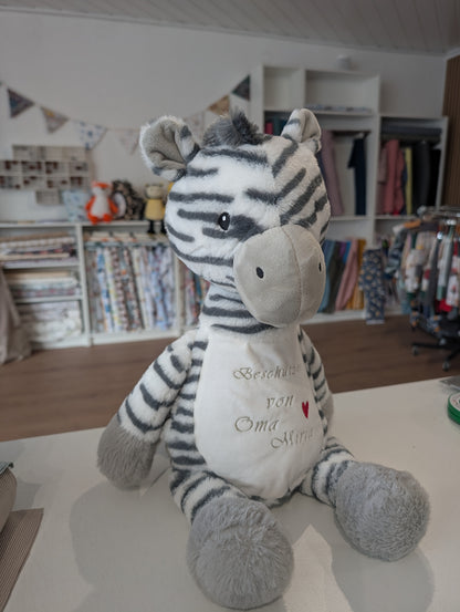 Kuscheltiere Zebra bestickt