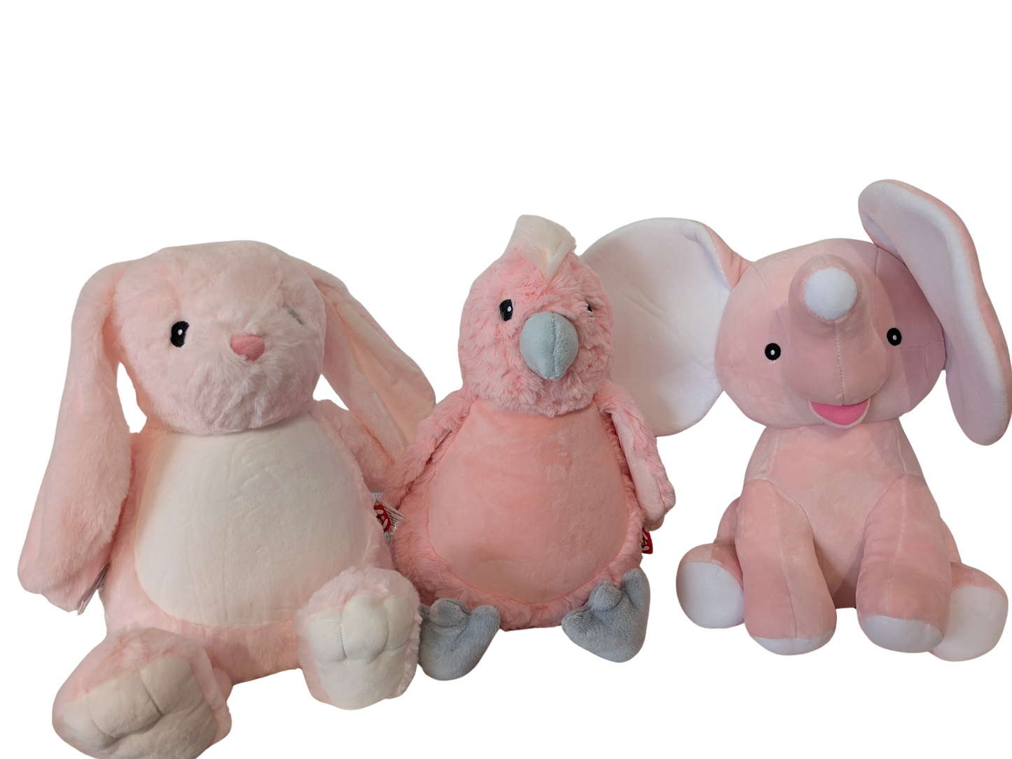 Kuscheltier rosa Hase bestickt