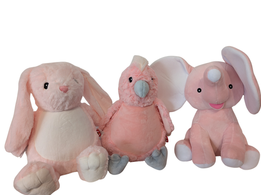 Kuscheltier rosa Elefant bestickt