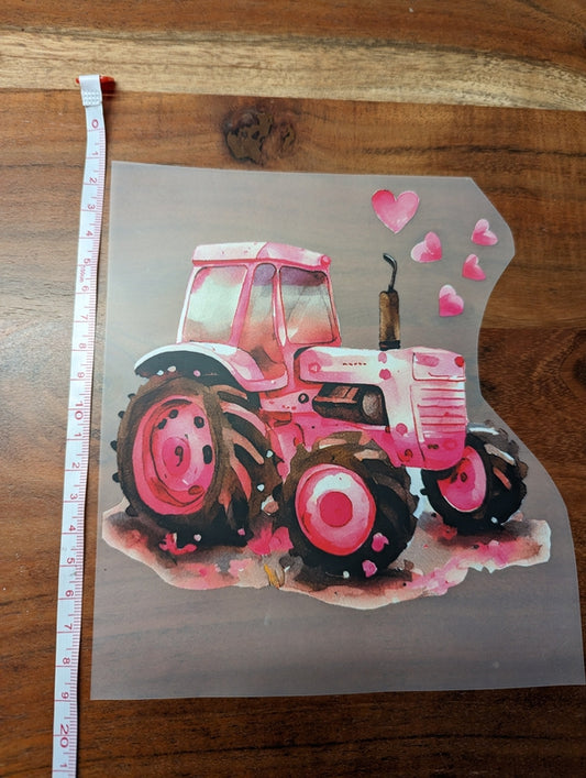 pinker Traktor